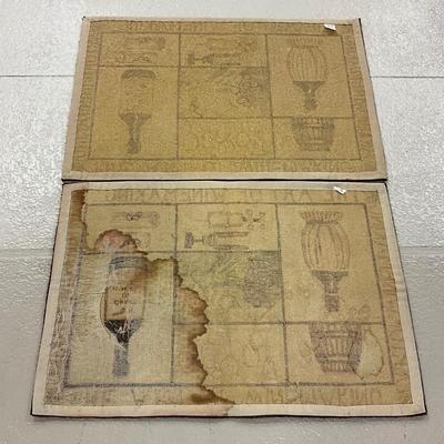 937 Pair of 2'x 3' Hooked Rugs " The Art of Winemaking"