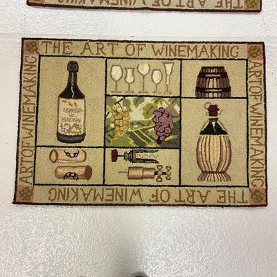 937 Pair of 2'x 3' Hooked Rugs " The Art of Winemaking"