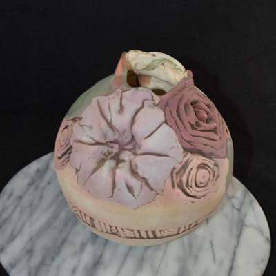 Vintage John Davis Sculpted Vase, Signed, ’98, 9”x7”x7”