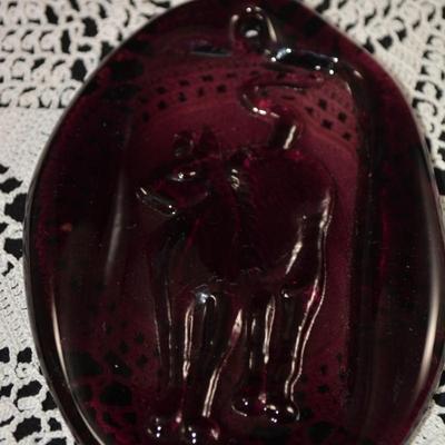 Vintage Set of 8 BLENCO Pressed Glass Ornaments