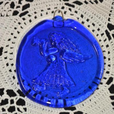 Vintage Set of 8 BLENCO Pressed Glass Ornaments