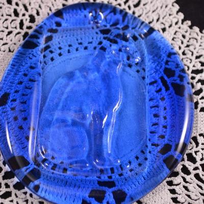 Vintage Set of 8 BLENCO Pressed Glass Ornaments