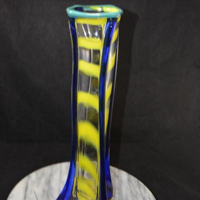 MCM Striped Layered Glass Vase 15”