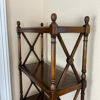 848 Mahogany "X" Style Bookshelf With Two Drawers