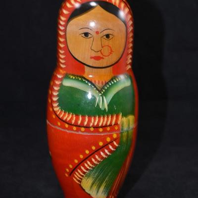 Indian 5 Layer Nesting Doll 6.5”