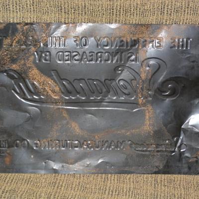 Vintage Tin Shenandoah Heating Metal Sign, AS IS, 20”x13.75”