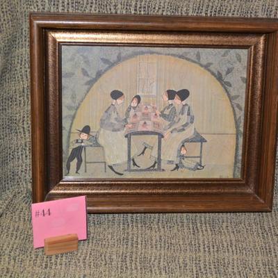 1973 Signed P. Buckley Moss Print in Heavy Wood Frame