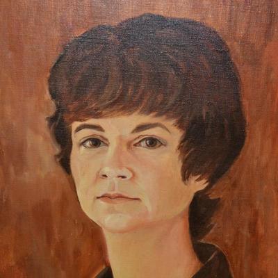 Original Portrait in Heavy Ornate Wood Frame 29.5"x25"