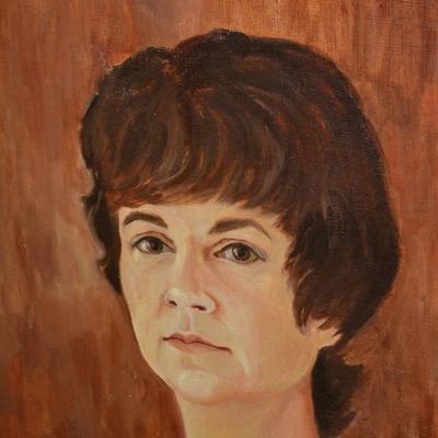 Original Portrait in Heavy Ornate Wood Frame 29.5"x25"