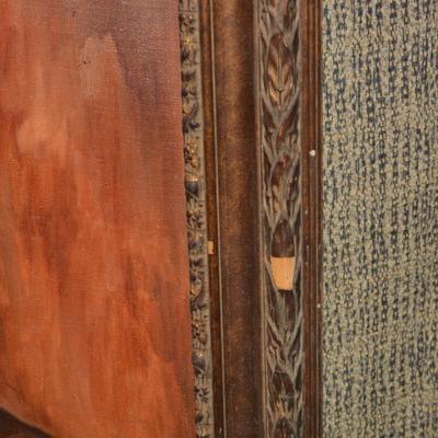 Original Portrait in Heavy Ornate Wood Frame 29.5"x25"