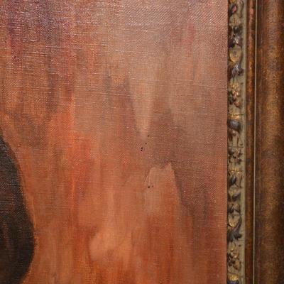 Original Portrait in Heavy Ornate Wood Frame 29.5"x25"