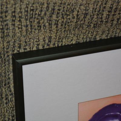 Original Framed & Matted Watercolor Pansy Faces by Lotte D.