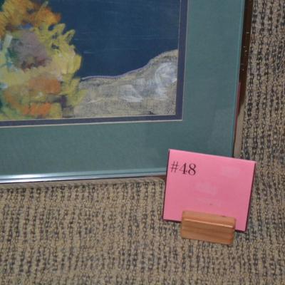 Framed & Matted Original Oil Pastel Coastal Landscape 22.25”x17.25”