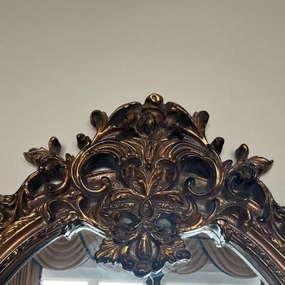 948 Large Gold Rococo Style Oval Mirror