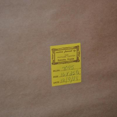 Framed P. Buckley Moss Virginia Print 26.75”x17.25”
