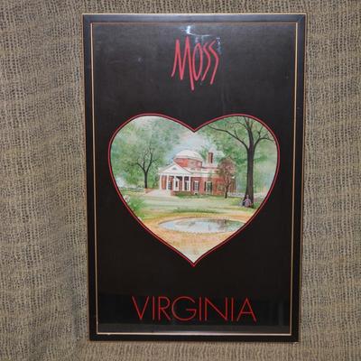 Framed P. Buckley Moss Virginia Print 26.75”x17.25”