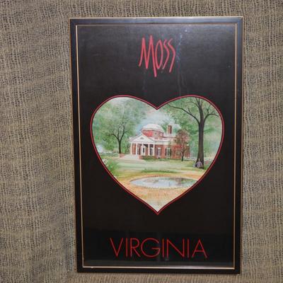Framed P. Buckley Moss Virginia Print 26.75”x17.25”