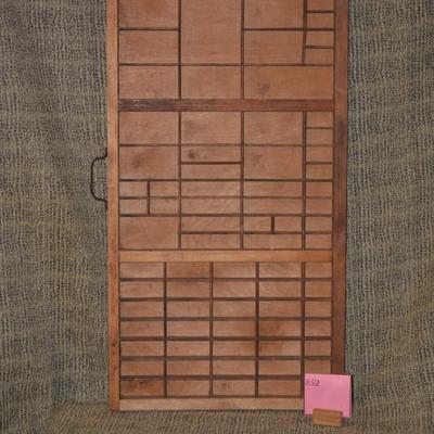 Antique/Vintage Wood Type Set Drawer/Knick Knack Shelf 32.25”x16.5”