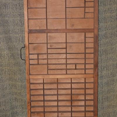 Antique/Vintage Wood Type Set Drawer/Knick Knack Shelf 32.25”x16.5”