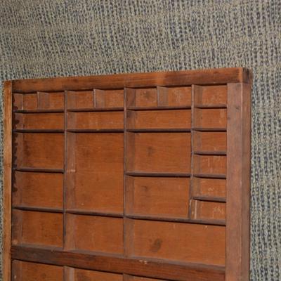 Antique/Vintage Wood Type Set Drawer/Knick Knack Shelf 32.25”x16.5”