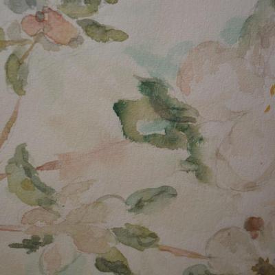 Framed & Matted Original Floral Watercolor by Margaret E.