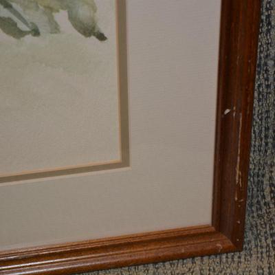 Framed & Matted Original Floral Watercolor by Margaret E.