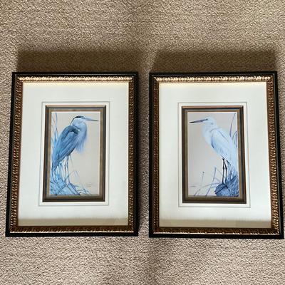 950 Pair of Art LeMay Signed and Numbered Lithographs of Heron and Egret