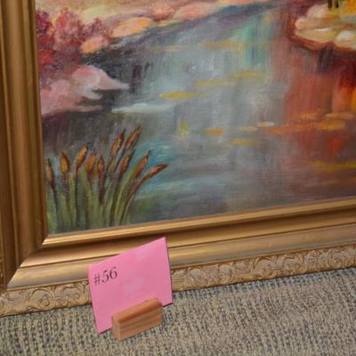 Autumn Landscape Original Art Piece, Vintage 1960 by L. Munson C.R.