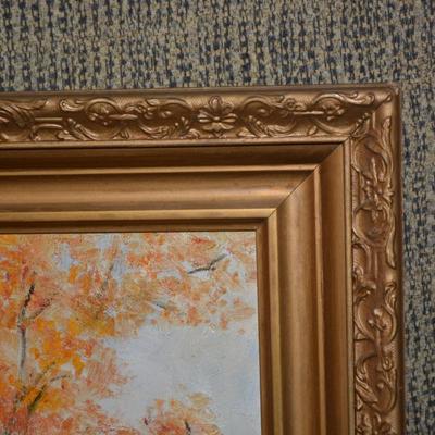 Autumn Landscape Original Art Piece, Vintage 1960 by L. Munson C.R.