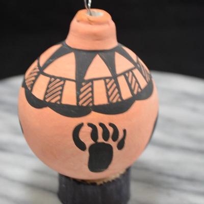 Handmade Native American Bear Ornament 3”