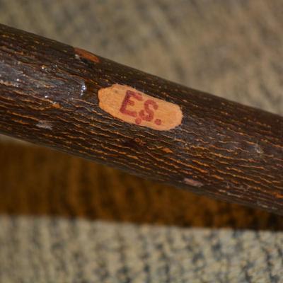 Hand Carved Wildlife Walking Stick w/ Glass Eyes 40.5”