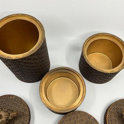 864 Set of Three Decorative Canisters