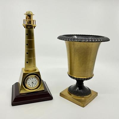 867 Bey Berk Lighthouse Tower Desk Clock With Urn