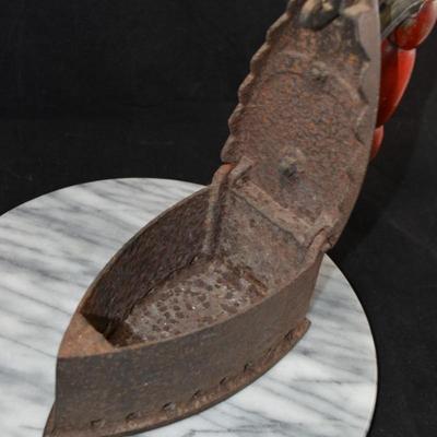 Antique/Vintage Cast Iron Chicken Latch Clothes Iron 7.75”x6.75”x3.75”