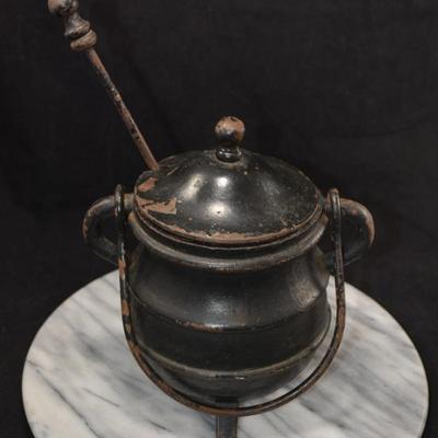 Antique/Vintage Cast Iron Smudge Pot w/ Wand
