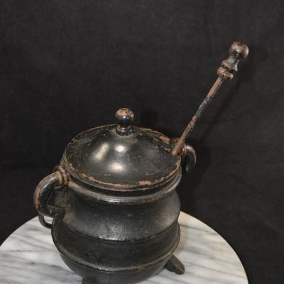 Antique/Vintage Cast Iron Smudge Pot w/ Wand