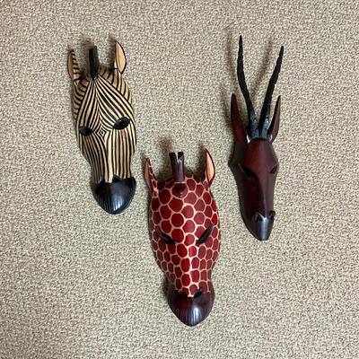 872 Set of Three Decorative Animal Masks from Kenya