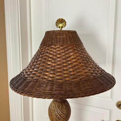 873 Large Rattan Style Pineapple Floor Lamp