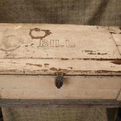 Almost Antique Homemade Trunk ‘Bill 1928’ 29”x16”x11”