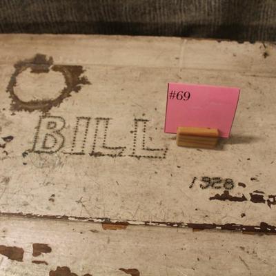 Almost Antique Homemade Trunk ‘Bill 1928’ 29”x16”x11”