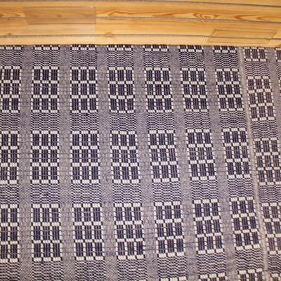 Beautiful Woven Vintage Purple Wool Coverlet Bedspread 88”x73”