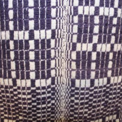 Beautiful Woven Vintage Purple Wool Coverlet Bedspread 88”x73”