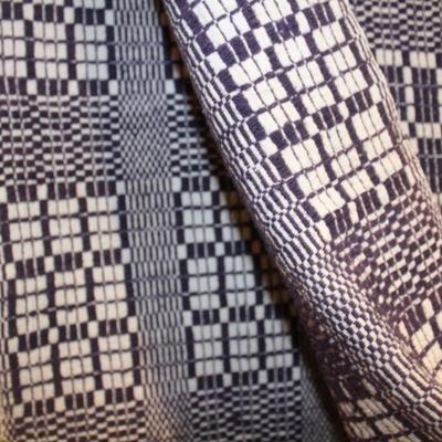 Beautiful Woven Vintage Purple Wool Coverlet Bedspread 88”x73”