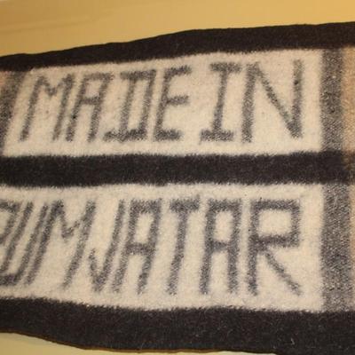 Vintage Heavy Duty Wool Blanket with Fringe Ends Made in Rumjatar 36”x71”