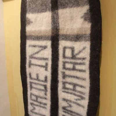 Vintage Heavy Duty Wool Blanket with Fringe Ends Made in Rumjatar 36”x71”