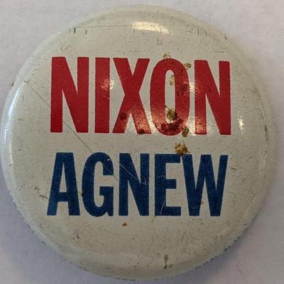 Richard Nixon Campaign Pin - "Nixon/Agnew"
