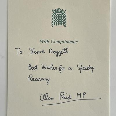 Steven Dagget signed note 