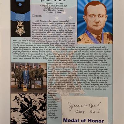 WW2 James M. Burt Signed Bio Page