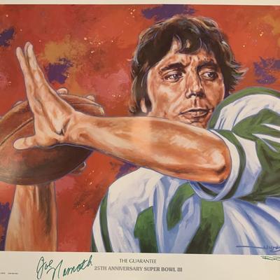 Joe Namath signed limited edition artist proof litho