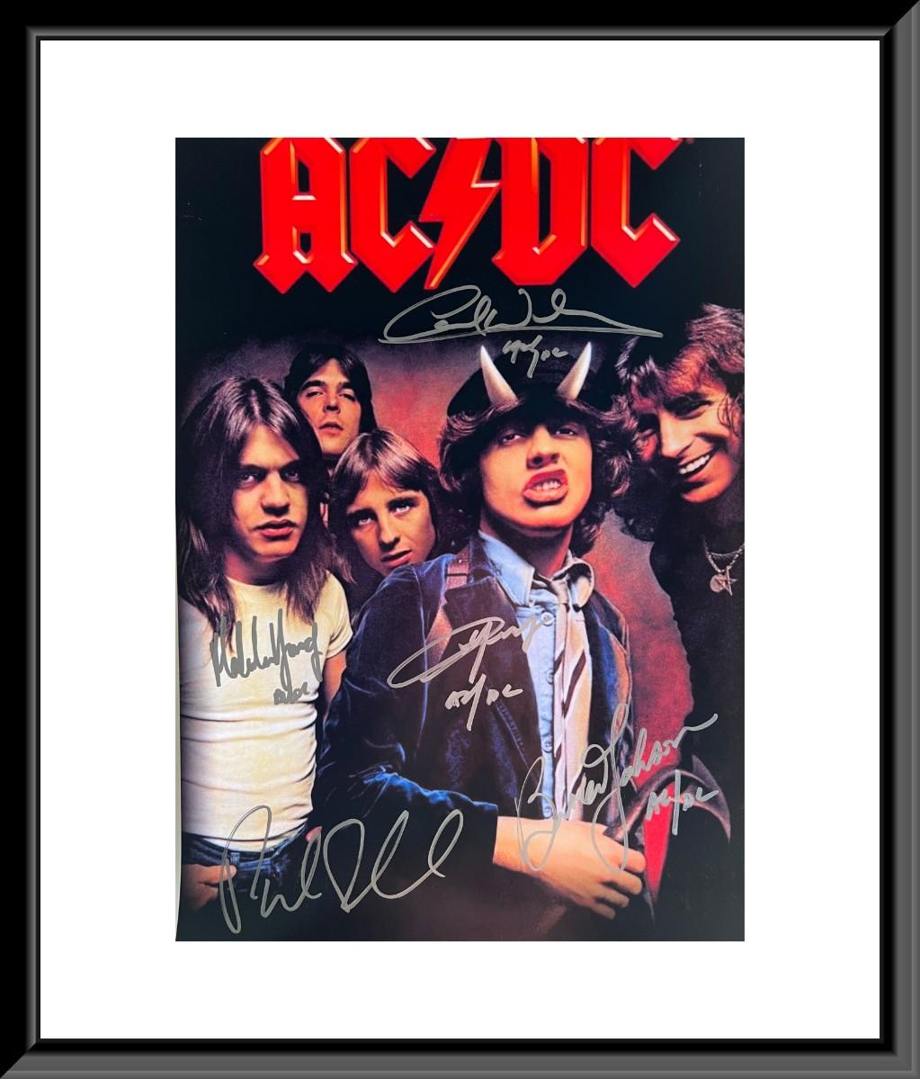 AC/DC band signed mini poster | EstateSales.org